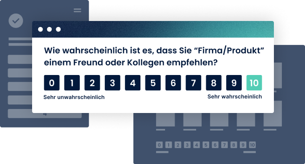 Die Grafik zeigt eine NPS Abfrage mit der typischen Skala von 1 bis 10.